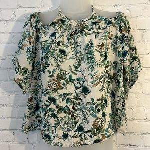 Paper Crane flowy flowered off shoulder blouse